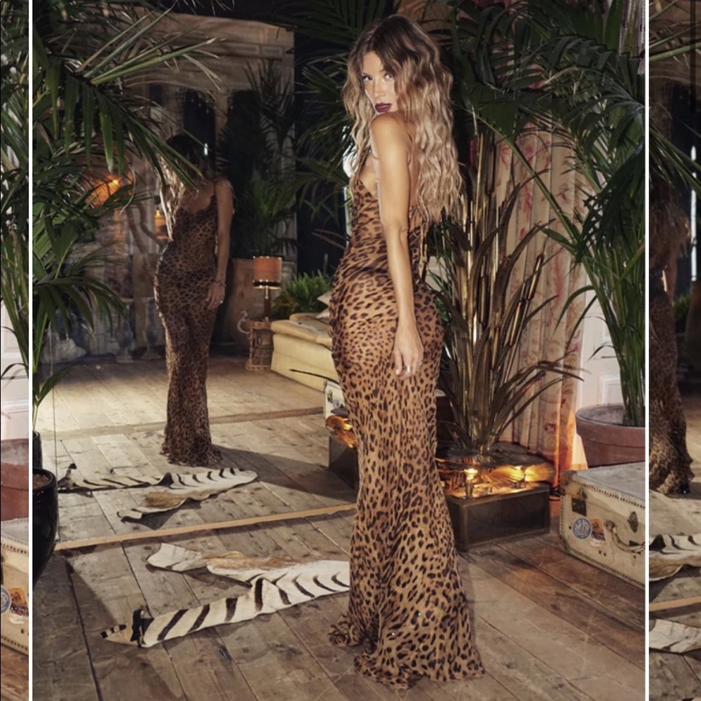 Rat & Boa Leopard Print Maxi Dress
